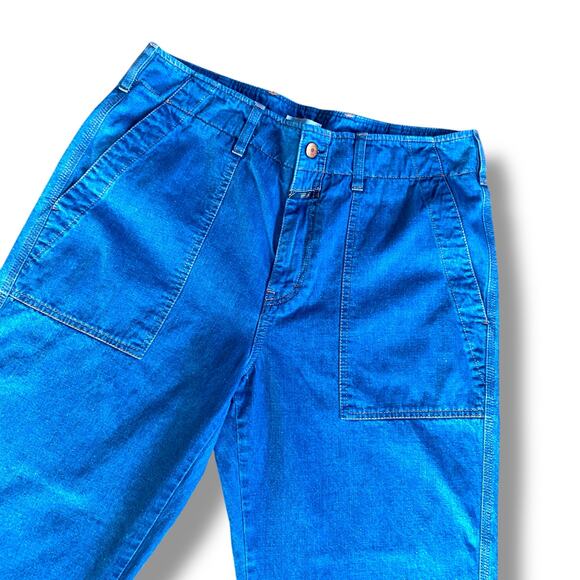 Closed Tony High Rise Jeans Sz 32 Blue Patch Pockets Cropped Cuffed Relaxed Fit - Picture 8 of 15